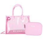 Girls Pink Logo Transparent Tote Bag, 1, hi-res