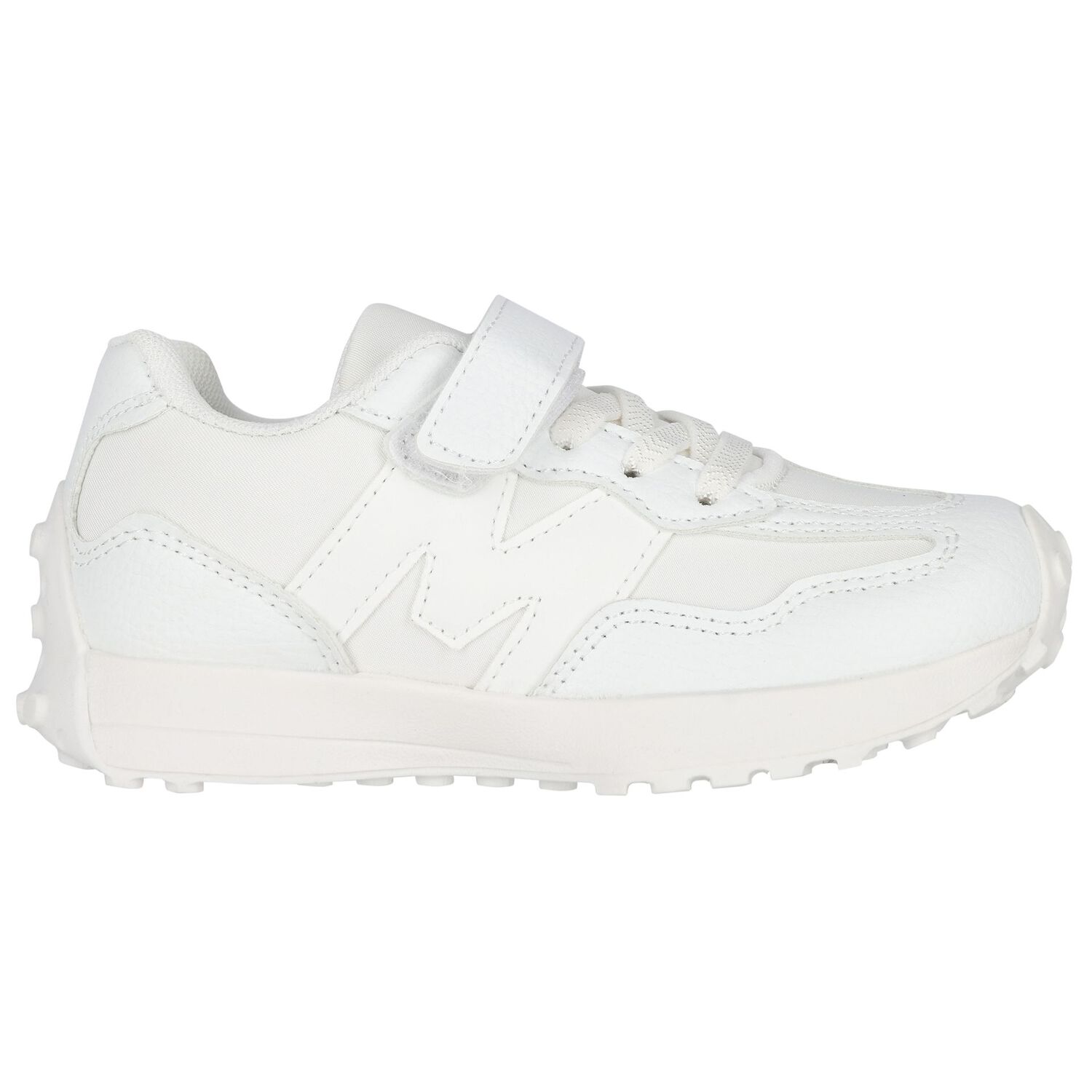 Boys White Logo Trainers, 1, hi-res
