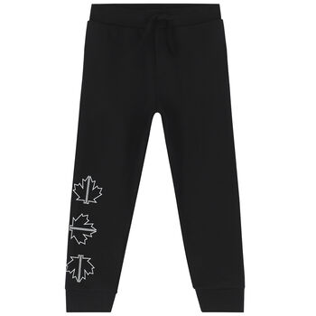 Black Maple Leaf Print Jogger