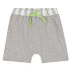 Baby Boys White & Grey Shorts Set, 1, hi-res