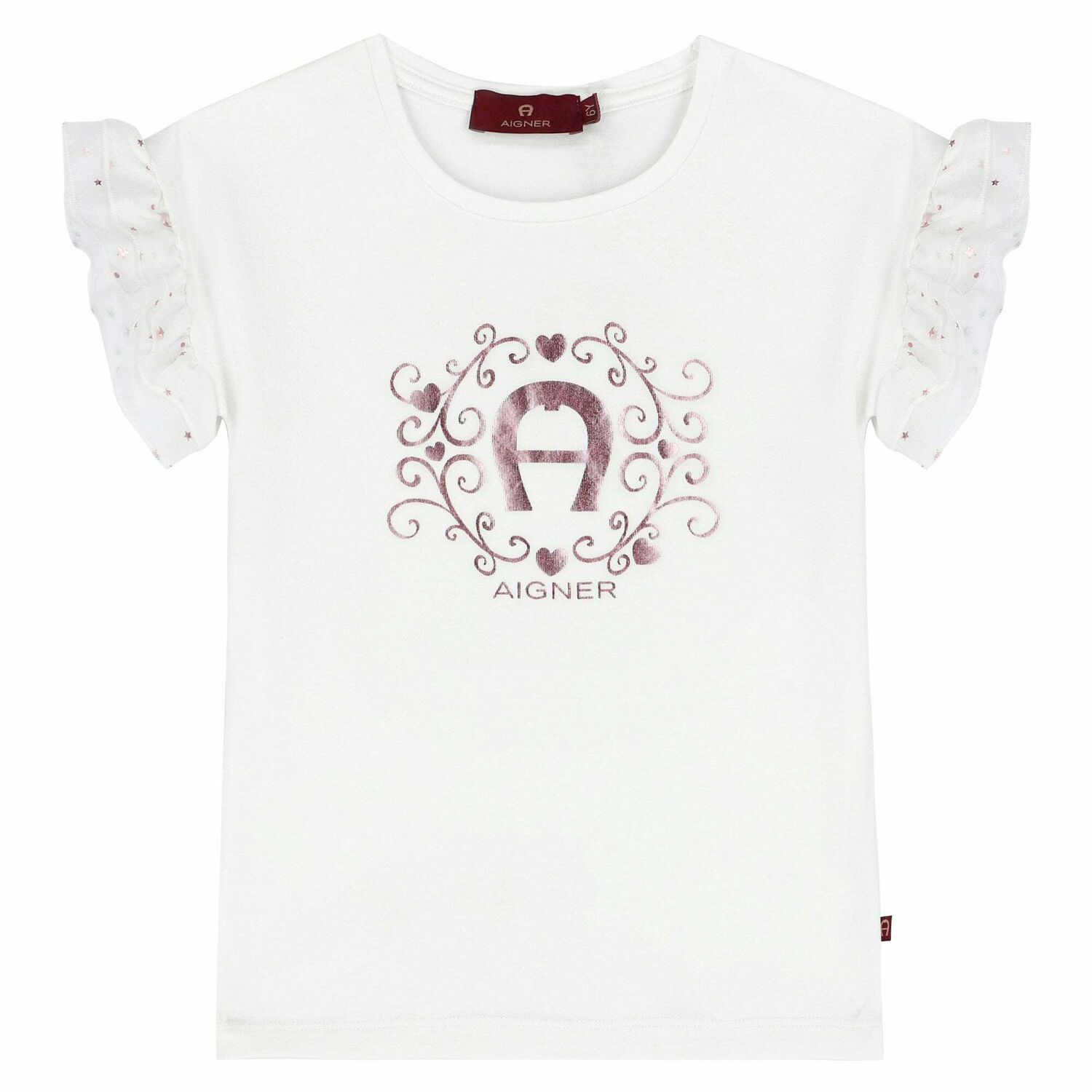 Girls White Logo T-Shirt, 1, hi-res