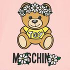 Younger Girls Pink Teddy T-Shirt, 1, hi-res