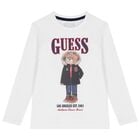 Boys White Teddy Bear Long Sleeve Top, 1, hi-res
