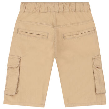 Boys Beige Logo Shorts