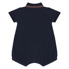 Baby Boys Navy Blue Web Stripe Romper & Hat Set, 1, hi-res