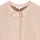 Girls Pink Logo Knitted Cape, 1, hi-res