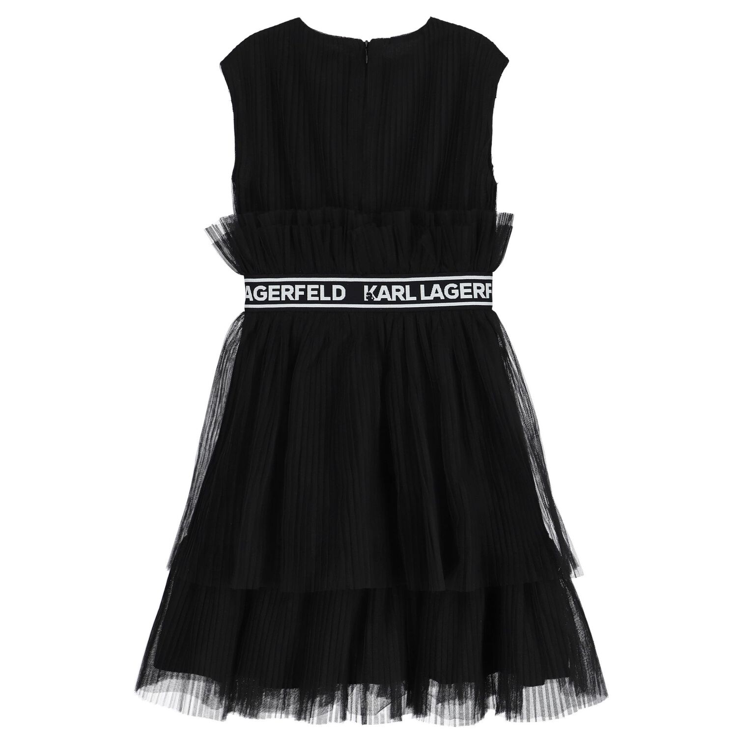Girls Black Logo Dress, 1, hi-res
