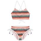 Girls Multi-Coloured Zig-Zag Bikini, 1, hi-res