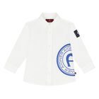 Younger Boys White Logo Shirt, 2, hi-res