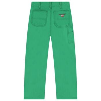 Boys Green Logo Jeans