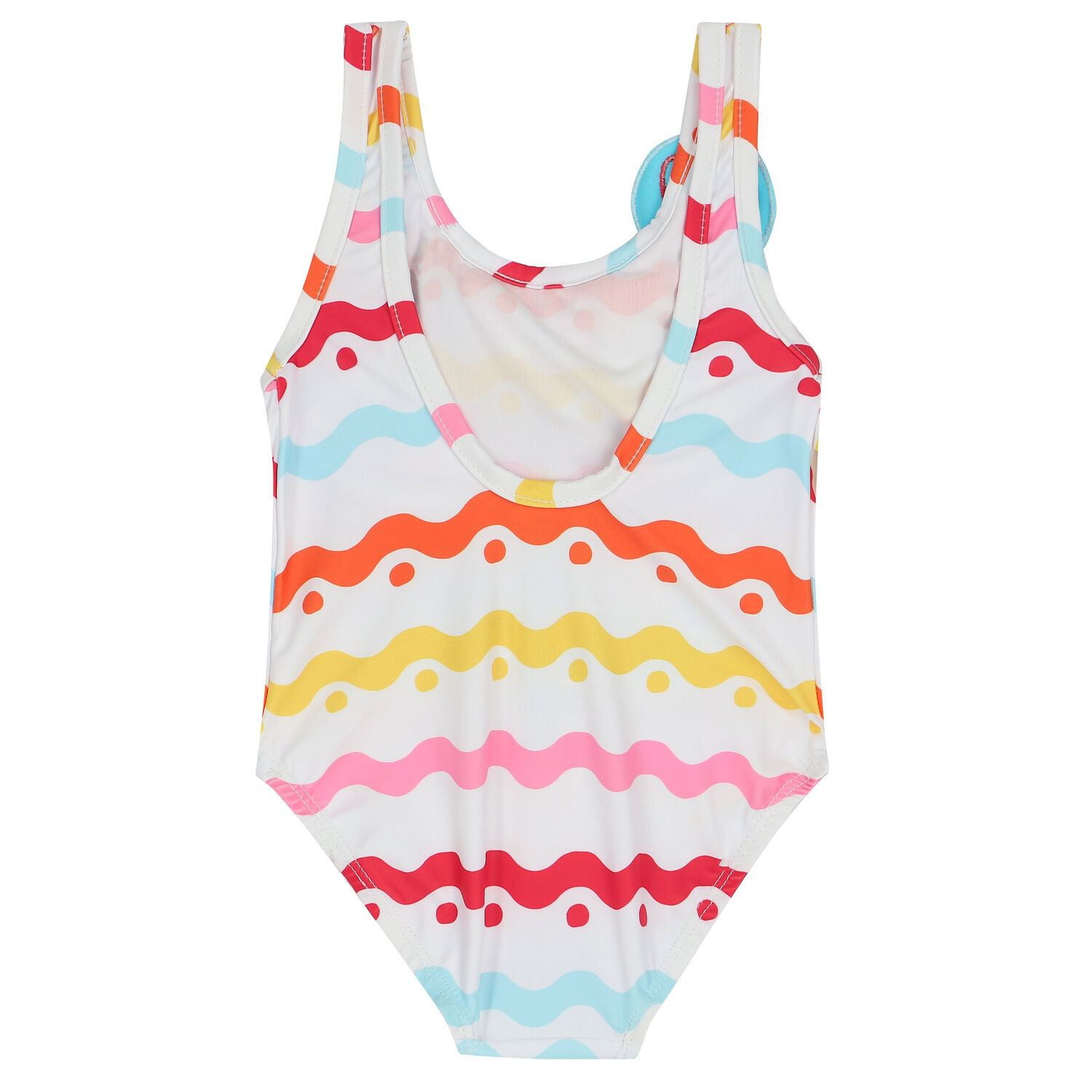 Girls White Squiggle Swimsuit, 1, hi-res image number null
