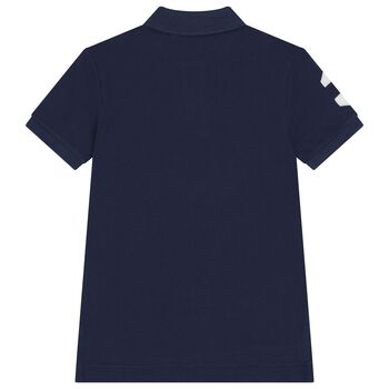 Boys Navy Blue Logo Polo Shirt