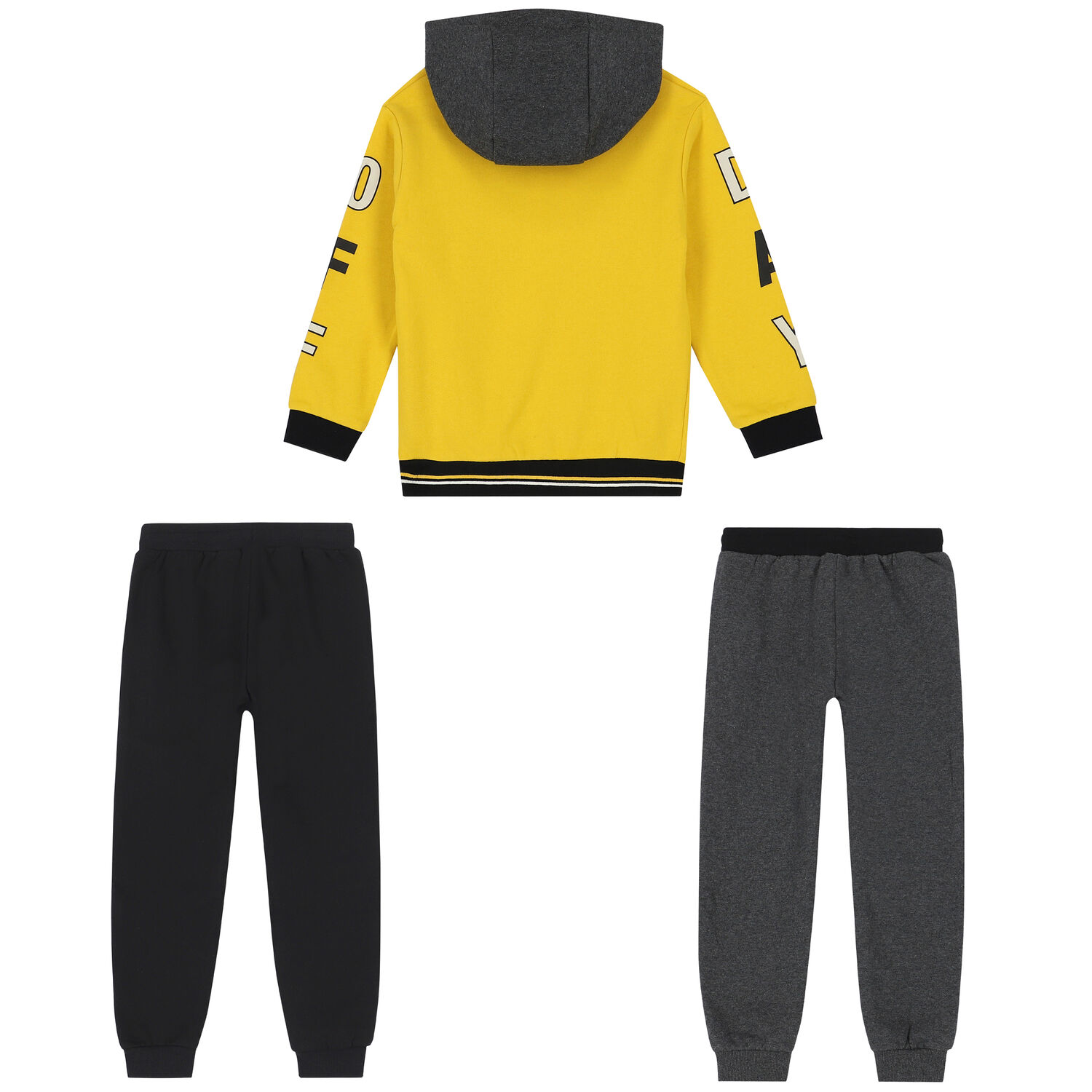 Boys Yellow, Grey & Black 3-Piece Tracksuit, 2, hi-res image number null