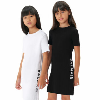 Girls Black Logo Dress