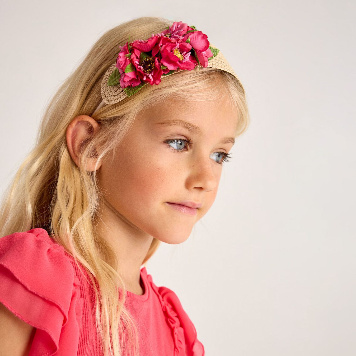 Girls Pink Flower Headband, 1, hi-res image number null