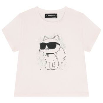 Girls Pink Choupette Logo T-Shirt