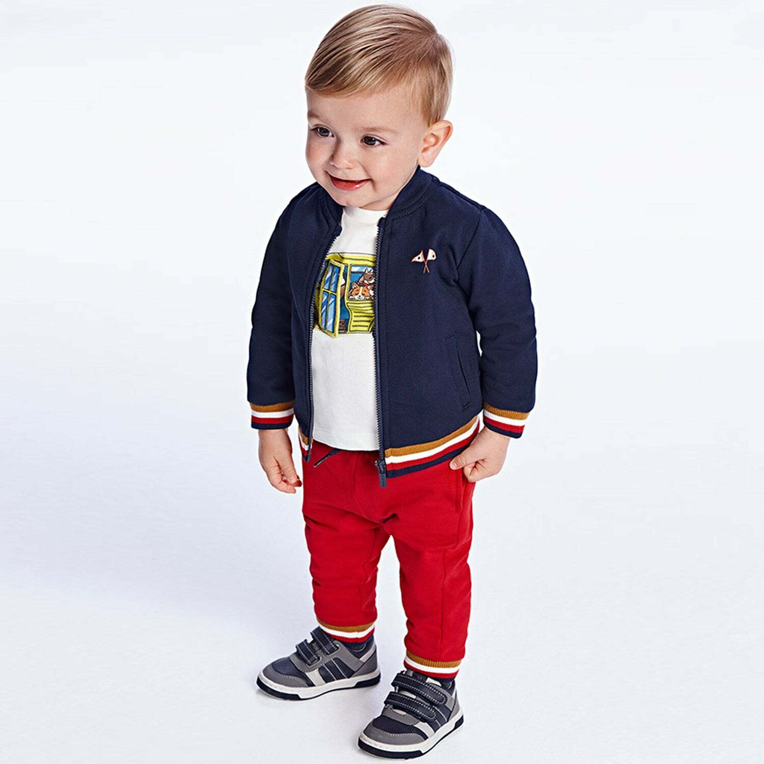 Younger Boys Navy & Red 3-Piece Tracksuit, 1, hi-res image number null