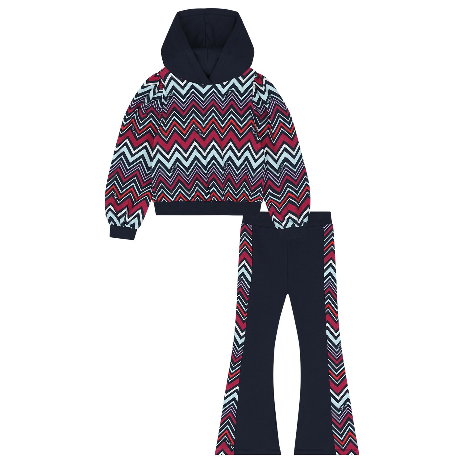 Girls Multi-Coloured Zig Zag Tracksuit, 1, hi-res