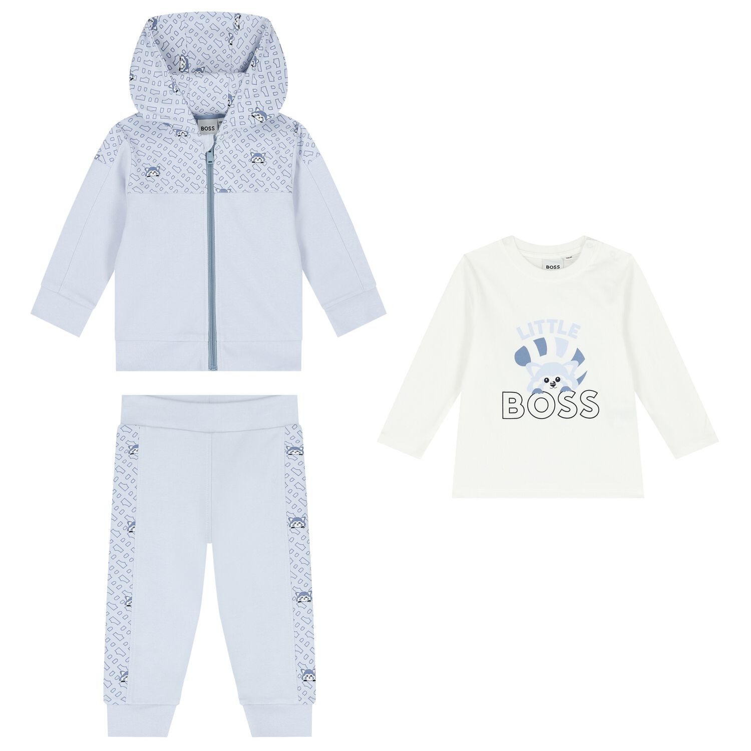 Baby Boys Blue Logo Tracksuit Set, 1, hi-res