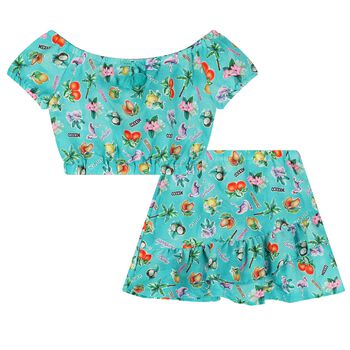 Girls Blue Skirt Set