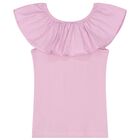 Girls Pink Ruffled Top, 1, hi-res