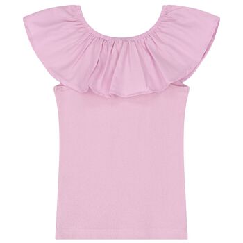 Girls Pink Ruffled Top