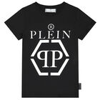 Boys Black Logo T-Shirt, 1, hi-res