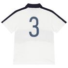 Boys White & Navy Blue Logo Polo Shirt, 1, hi-res