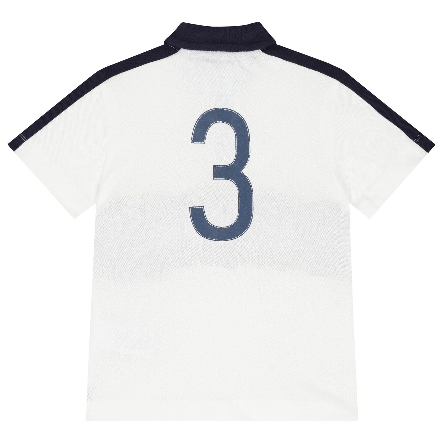 Boys White & Navy Blue Logo Polo Shirt, 1, hi-res