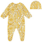 Ivory & Gold Barocco Babygrow Set, 1, hi-res
