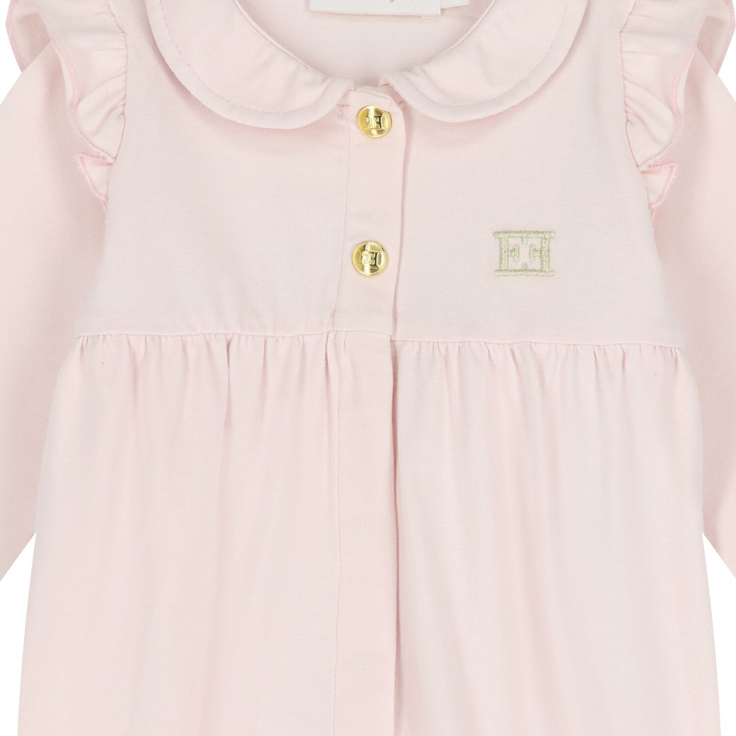 Baby Girls Pink Logo Ruffled Babygrow, 2, hi-res