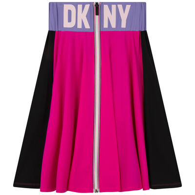 Girls Black & Pink Logo Skirt