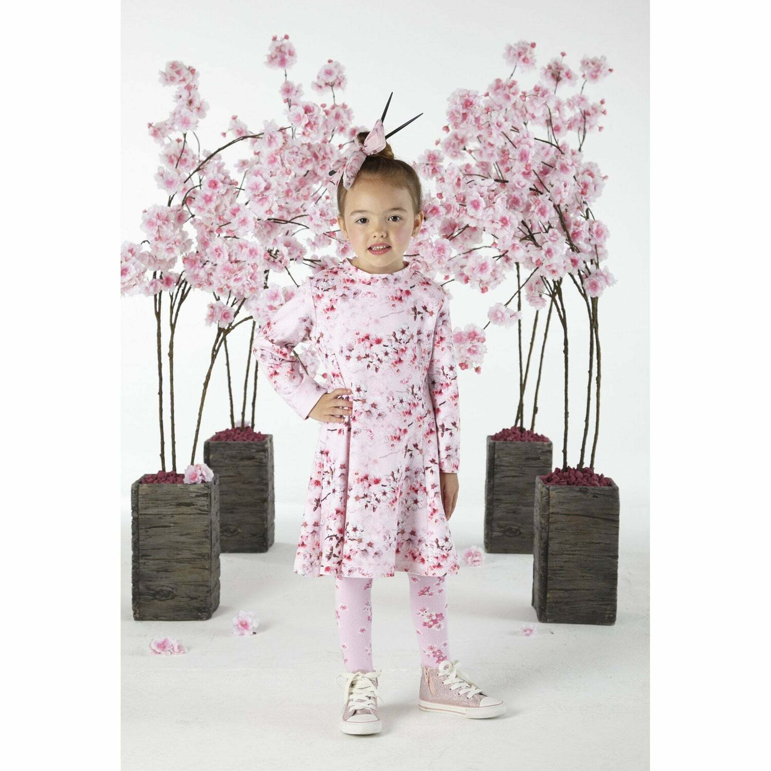 Girls Pink Floral Dress, 1, hi-res image number null