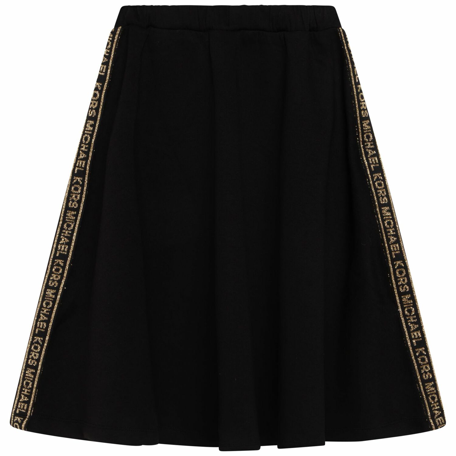 Girls Black & Gold Logo Skirt, 1, hi-res