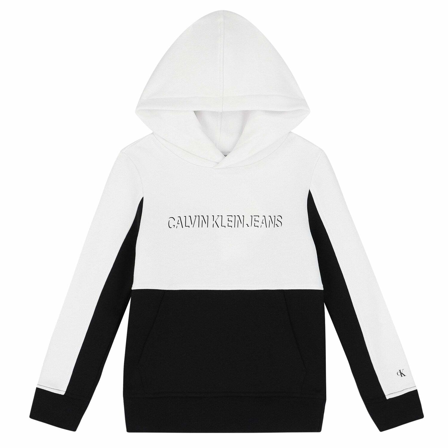 Boys White & Black Logo Hooded Top, 2, hi-res