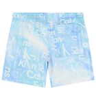 Boys Blue Logo Shorts, 1, hi-res