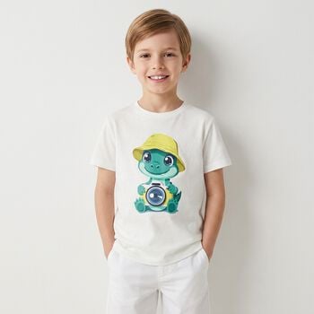 Younger Boys White Crocodile T-Shirt