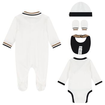 Baby Boys White Logo 5 Piece Gift Set