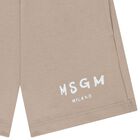 Boys Beige Logo Shorts, 3, hi-res