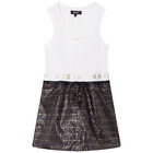 Girls White & Gold Reversible Skirt Dress, 2, hi-res