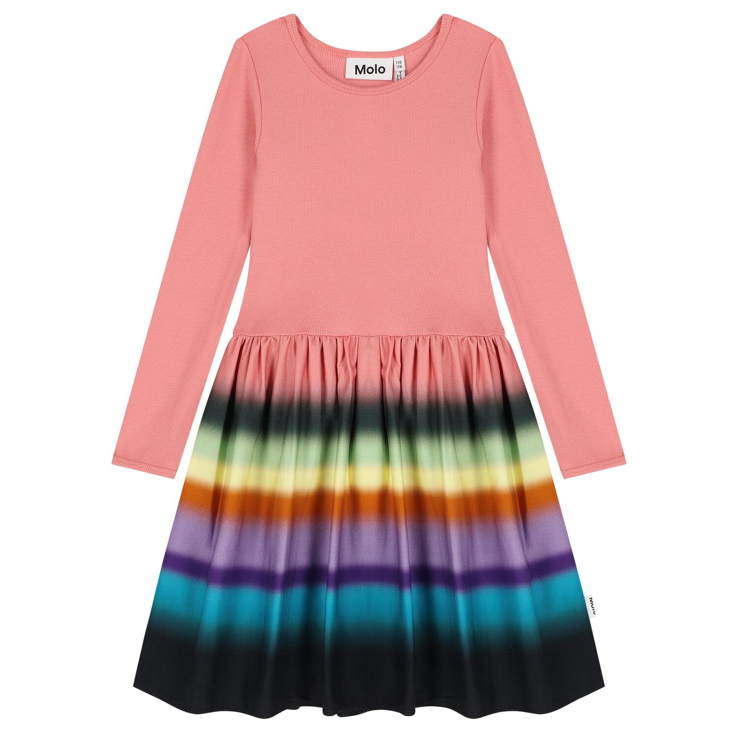 Girls Pink Striped Dress, 1, hi-res