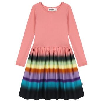 Girls Pink Striped Dress