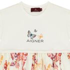 Girls Ivory & Pink Butterflies Logo Dress, 2, hi-res