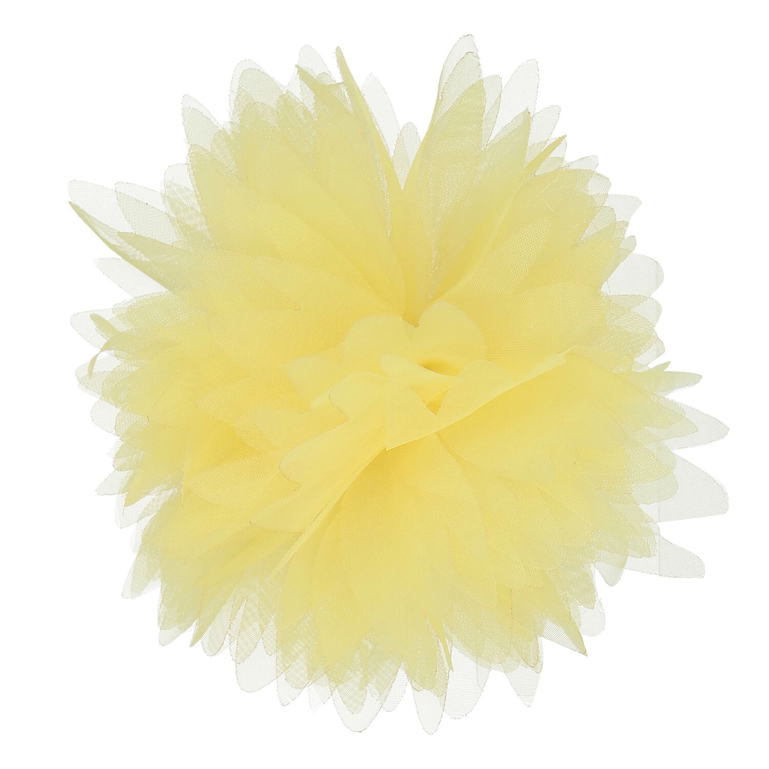 Girls Yellow Tulle Flower Hairclip, 2, hi-res image number null