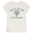 Girls White Polo Bear T-Shirt, 1, hi-res