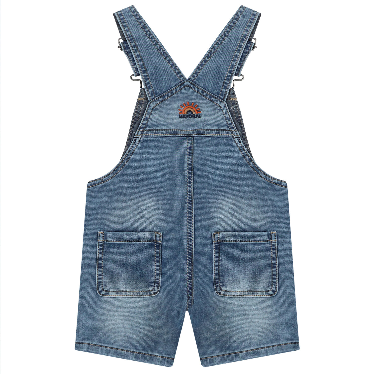 Younger Boys Blue Denim Dungaree, 1, hi-res