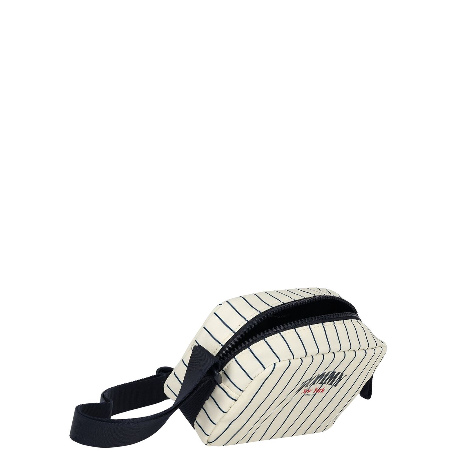 Girls Beige & Navy Blue Striped Handbag, 1, hi-res