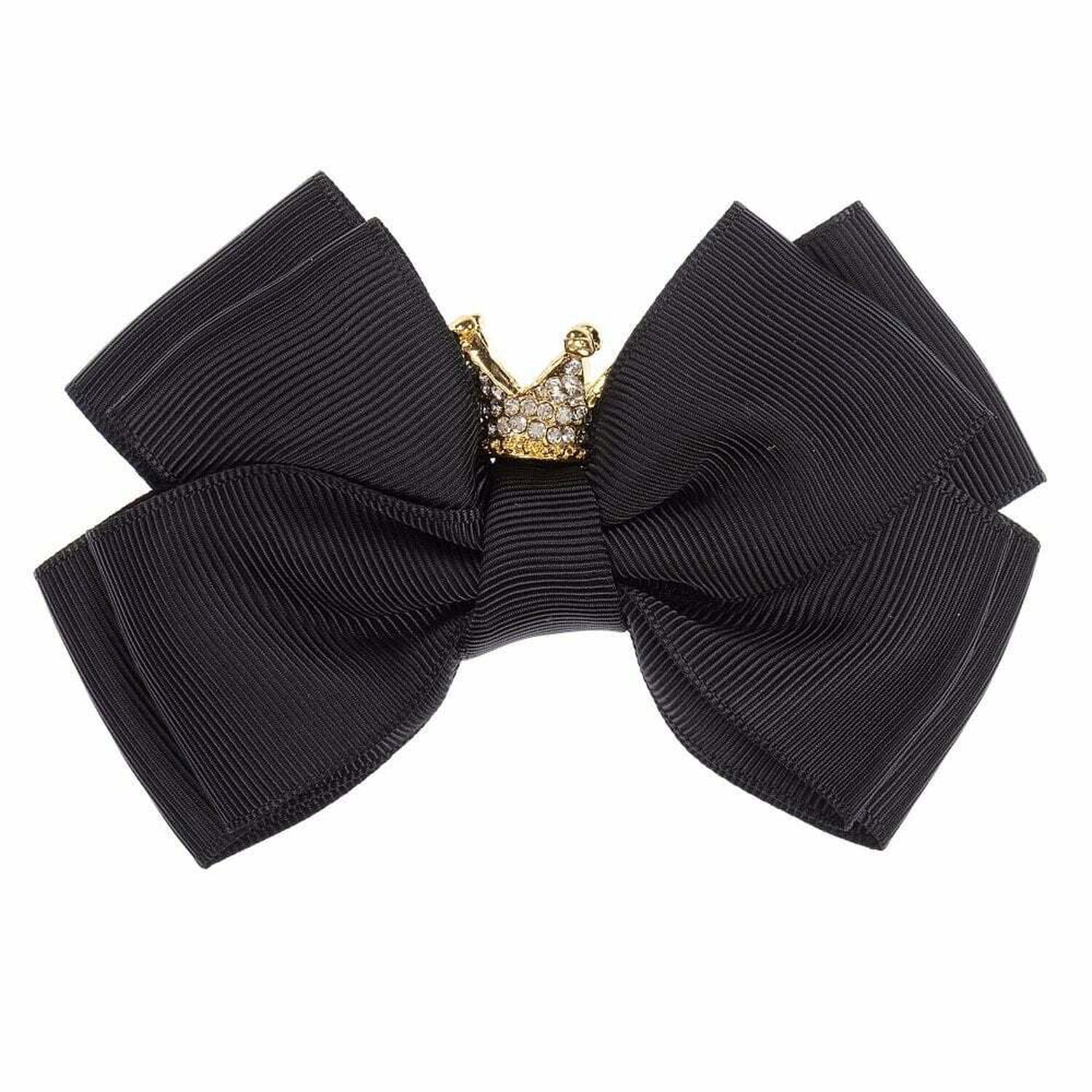 Girls Black Bow Hairclip, 5, hi-res image number null
