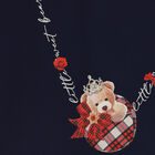 Girls Navy Blue Teddy Bear Dress, 2, hi-res