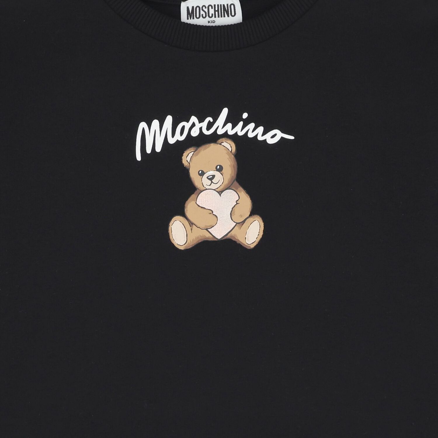 Girls Black Teddy Bear Logo Sweatshirt, 1, hi-res image number null
